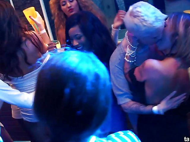 Lesbian drunk babes dancing and having fun