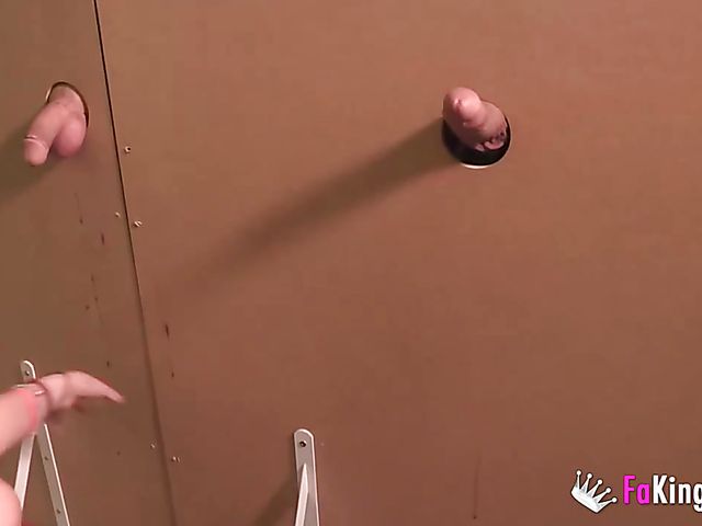 Real public blowjob in a gloryhole
