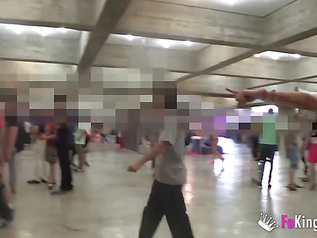 Real public blowjob in a gloryhole