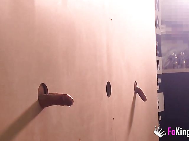 Real public blowjob in a gloryhole
