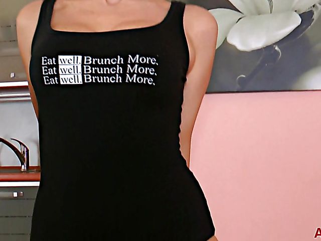 Solo MILF Alena K fingering on exercise bicycle