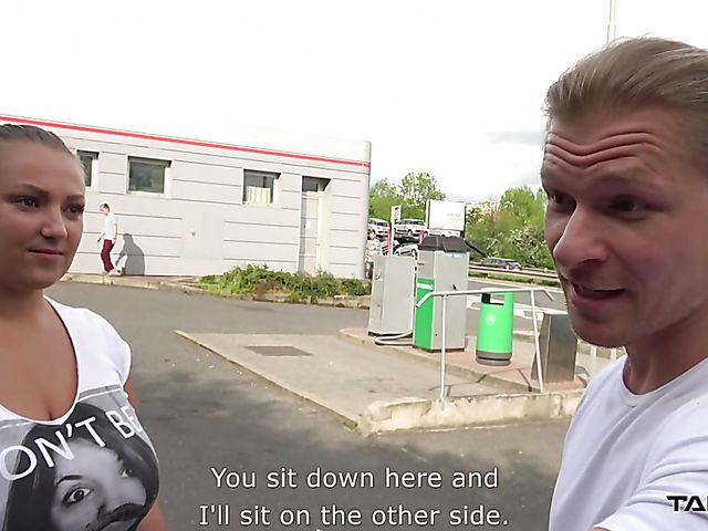 Chubby busty chick gets screwed in a van