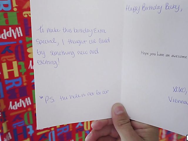 Gloryhole surprise on his birthday from anal loving Vienna Black