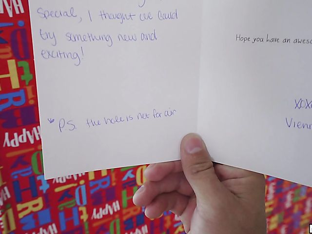 Gloryhole surprise on his birthday from anal loving Vienna Black