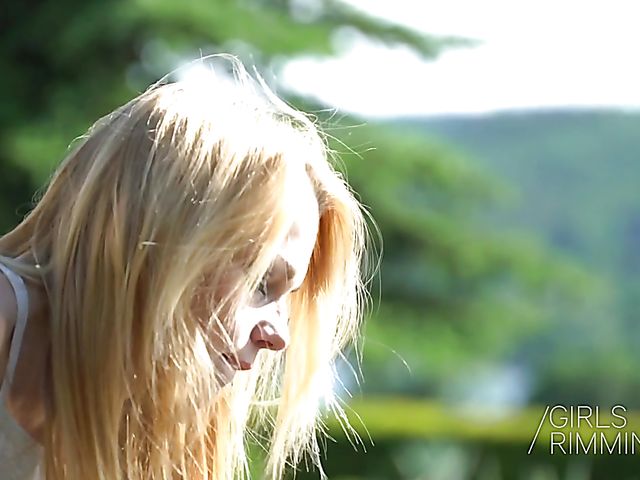 Rebecca Black - Blonde girl rimming and fucking outdoors