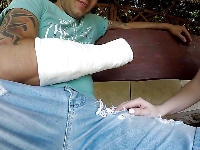 Outdoor cock sucking with chesty Katy Jayne