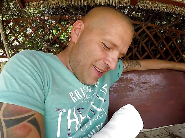 Outdoor cock sucking with chesty Katy Jayne