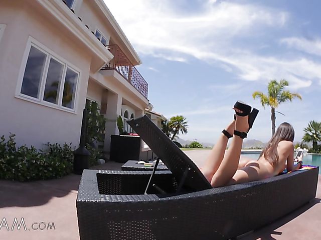 Naughty stepsister Lily Adams caught naked