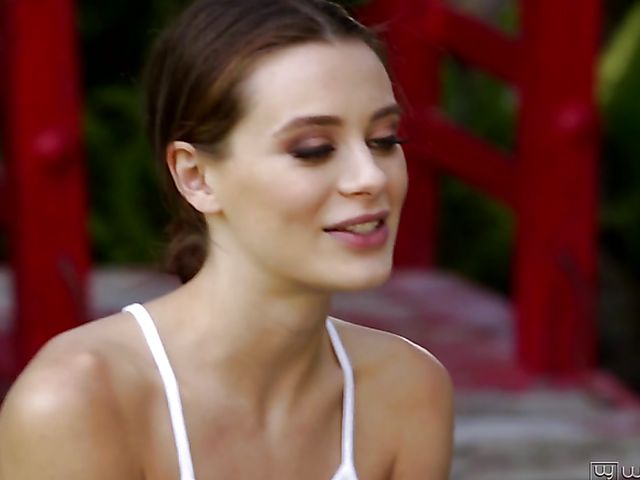 Riley Reid and Lana Rhoades - Nude lesbian yoga in the garden