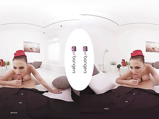 Busty stewardess Aletta Ocean POV fucking in VR