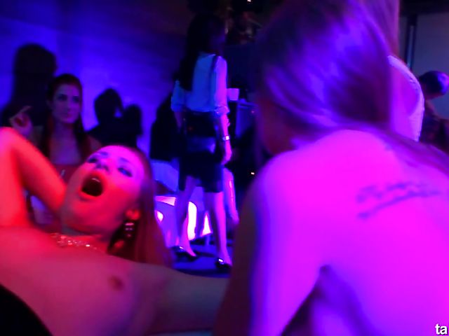 Club orgy with horny as hell disco girls
