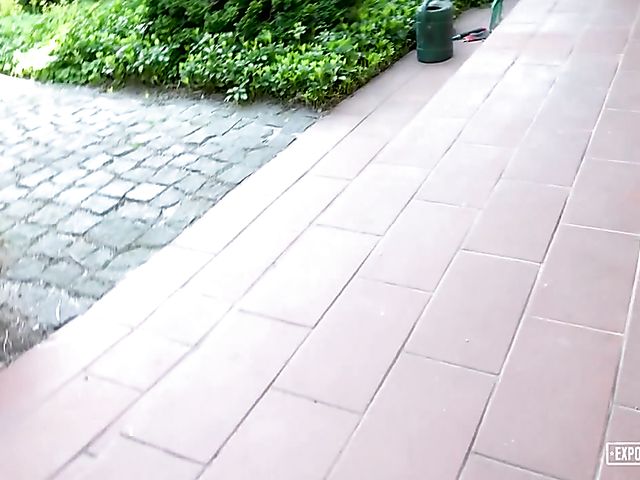 Young gardener Amanda Hill gets tricked into fucking