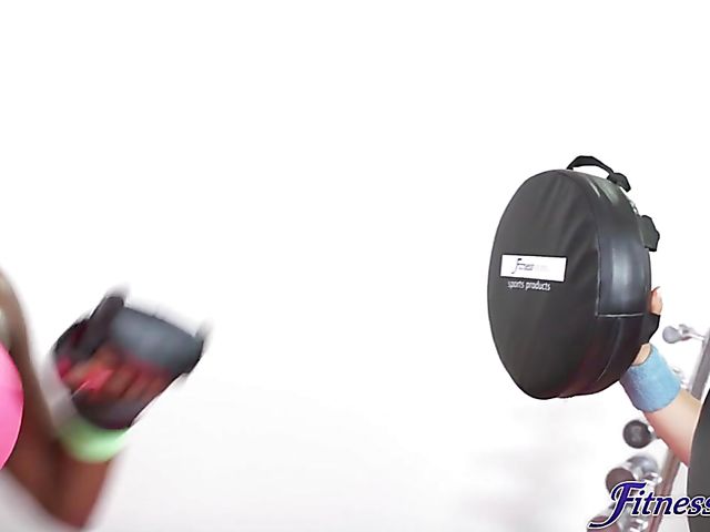 Jai James and Katana - Black on asian lesbian fun in the gym