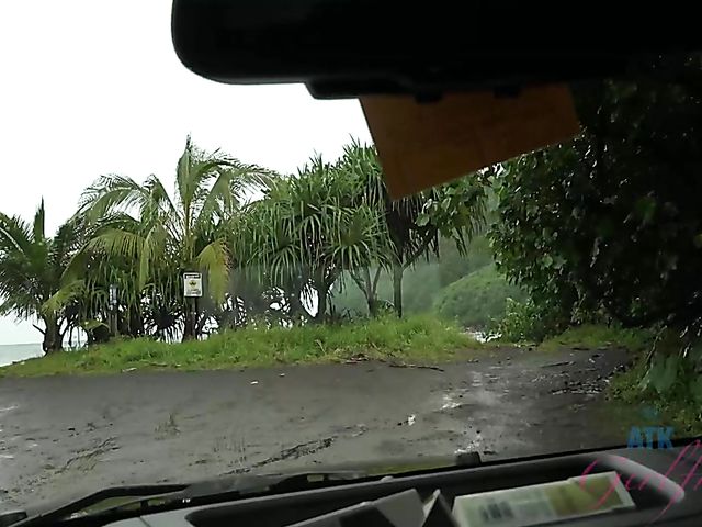 Car sex with his petite girlfriend Elsa Jean