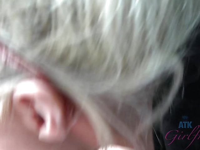 Car sex with his petite girlfriend Elsa Jean