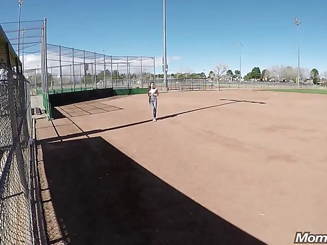 MILF tits job and cunt flashing in public