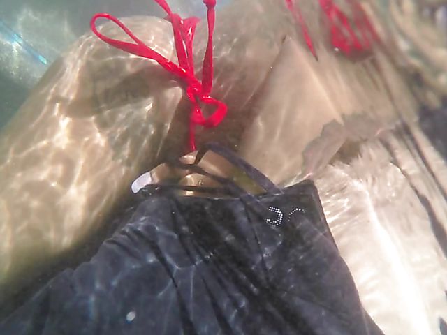 Poolside sex with ebony bikini girl Sarah Banks