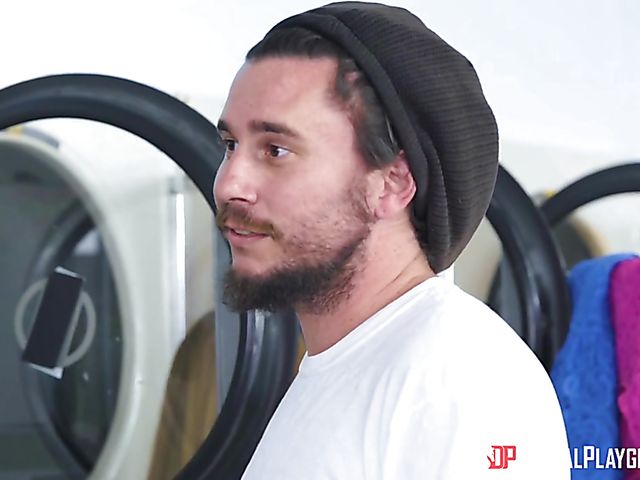 Ebony lesbians Adrian Maya and Xianna Hill at the laundry