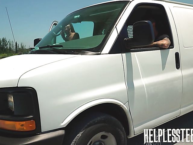 Helpless teen Carolina Sweets gets hard fucked in the back of a truck