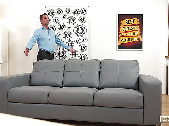 French teen Luna Rival gets ploughed on the couch