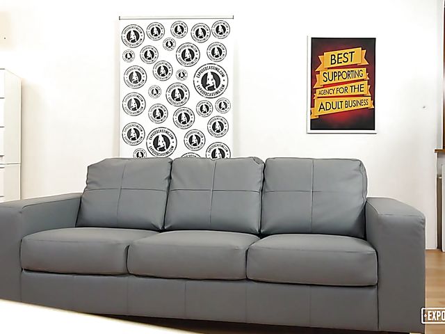 French teen Luna Rival gets ploughed on the couch