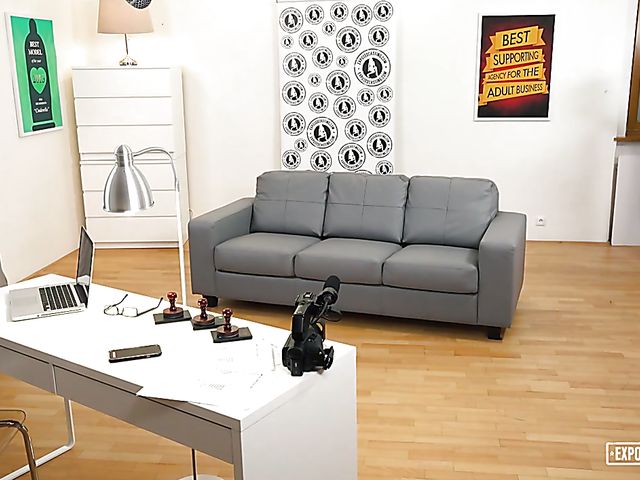 French teen Luna Rival gets ploughed on the couch