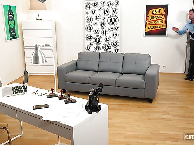 French teen Luna Rival gets ploughed on the couch