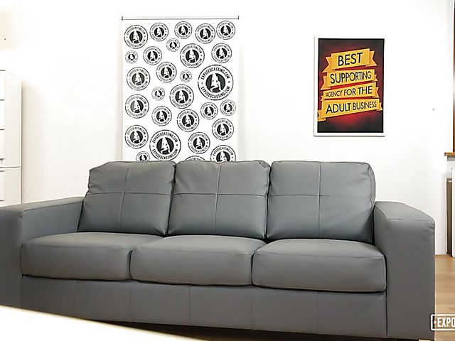 French teen Luna Rival gets ploughed on the couch