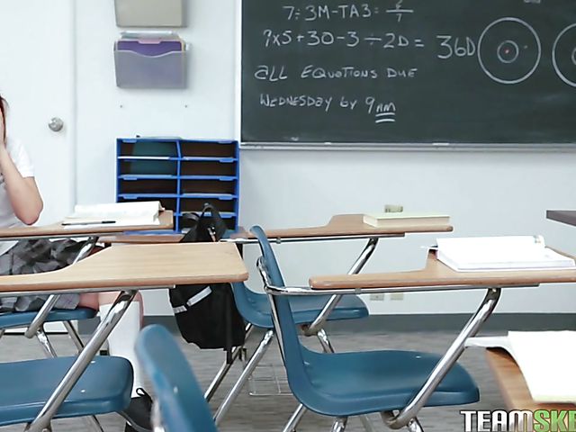 Pigtail teen Izzy Bell gets fucked at school