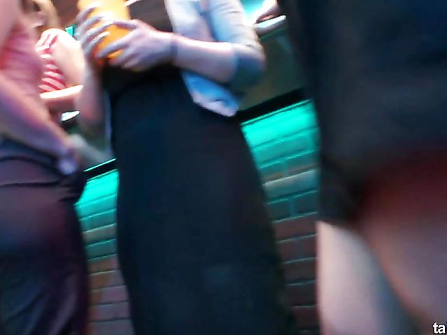 Hardcore orgy party in the club with wild babes