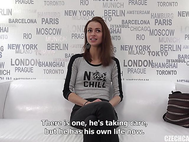 Sexy girl Veronika's first porn casting