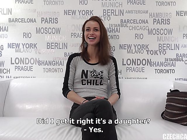 Sexy girl Veronika's first porn casting