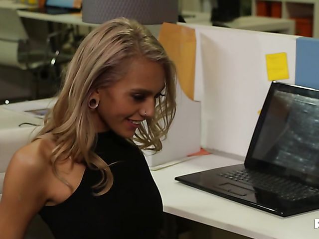 Office sex and deepthroat with a slut