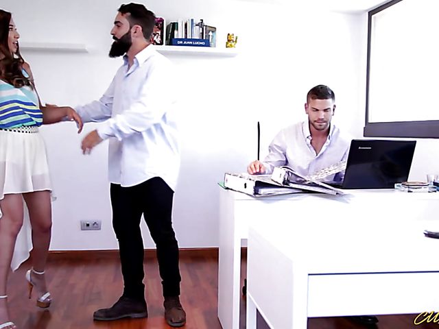 Hot sex in the office with Mexican babe Frida Sante