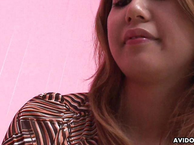 Glamorous Asian blonde cocksucker enjoys a rough doggy style fucking