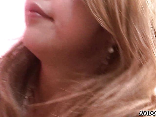 Glamorous Asian blonde cocksucker enjoys a rough doggy style fucking