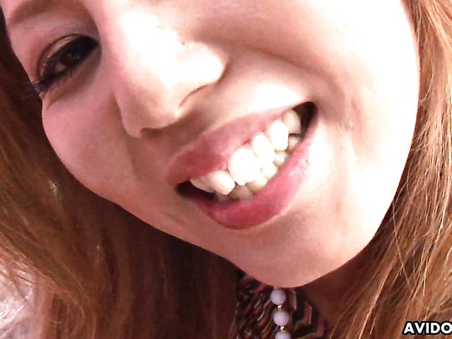 Glamorous Asian blonde cocksucker enjoys a rough doggy style fucking