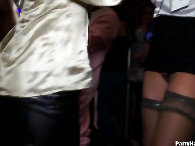 Party orgy with blind drunk sluts in the club