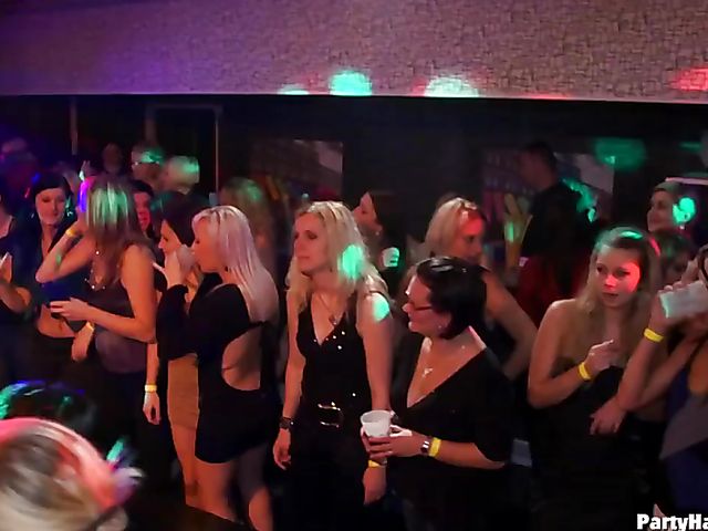 Party orgy with blind drunk sluts in the club