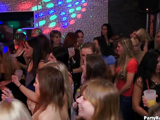 Party orgy with blind drunk sluts in the club