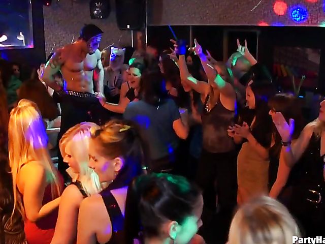 Party orgy with blind drunk sluts in the club