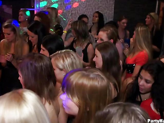 Party orgy with blind drunk sluts in the club