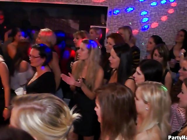 Party orgy with blind drunk sluts in the club