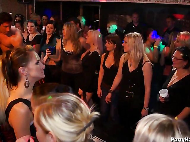 Party orgy with blind drunk sluts in the club