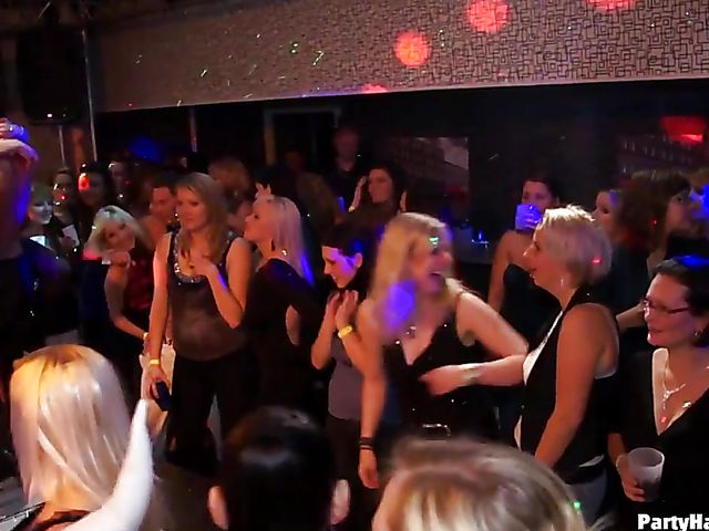 Party orgy with blind drunk sluts in the club