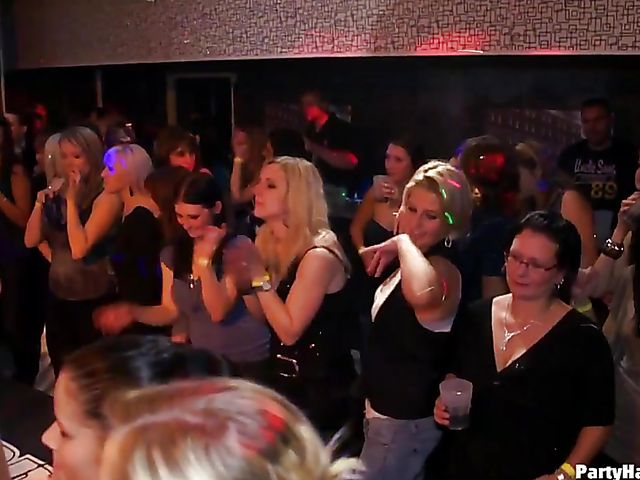 Party orgy with blind drunk sluts in the club