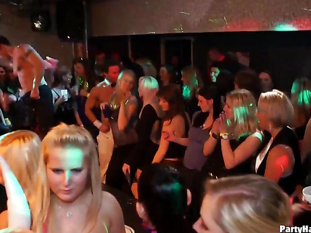 Party orgy with blind drunk sluts in the club