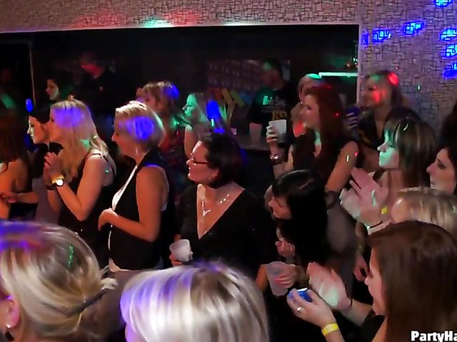 Party orgy with blind drunk sluts in the club