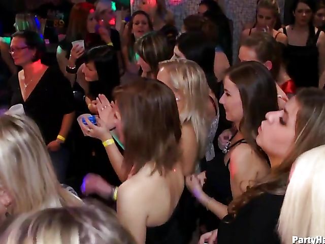 Party orgy with blind drunk sluts in the club