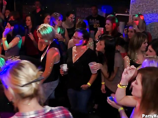 Party orgy with blind drunk sluts in the club